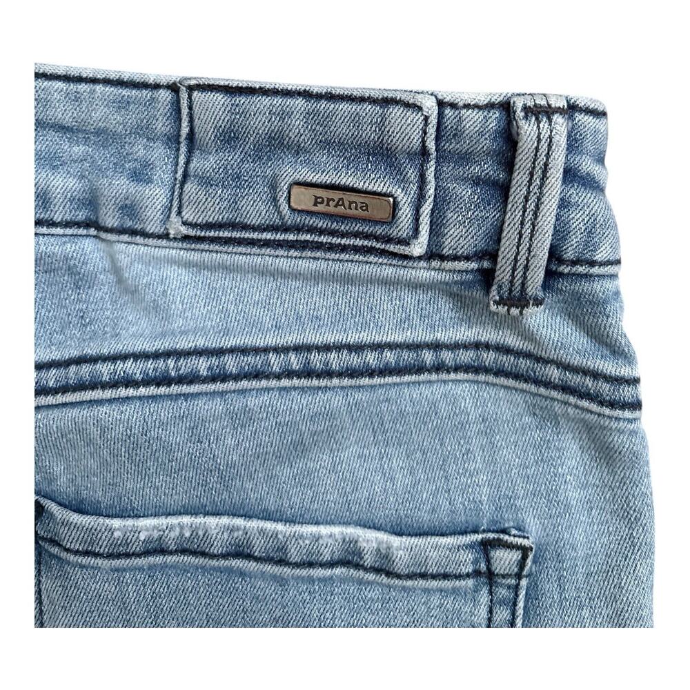 prAna Jeans Womens Size 2 Blue Straight Mid Rise Distressed Organic Button Fly - Picture 6 of 8